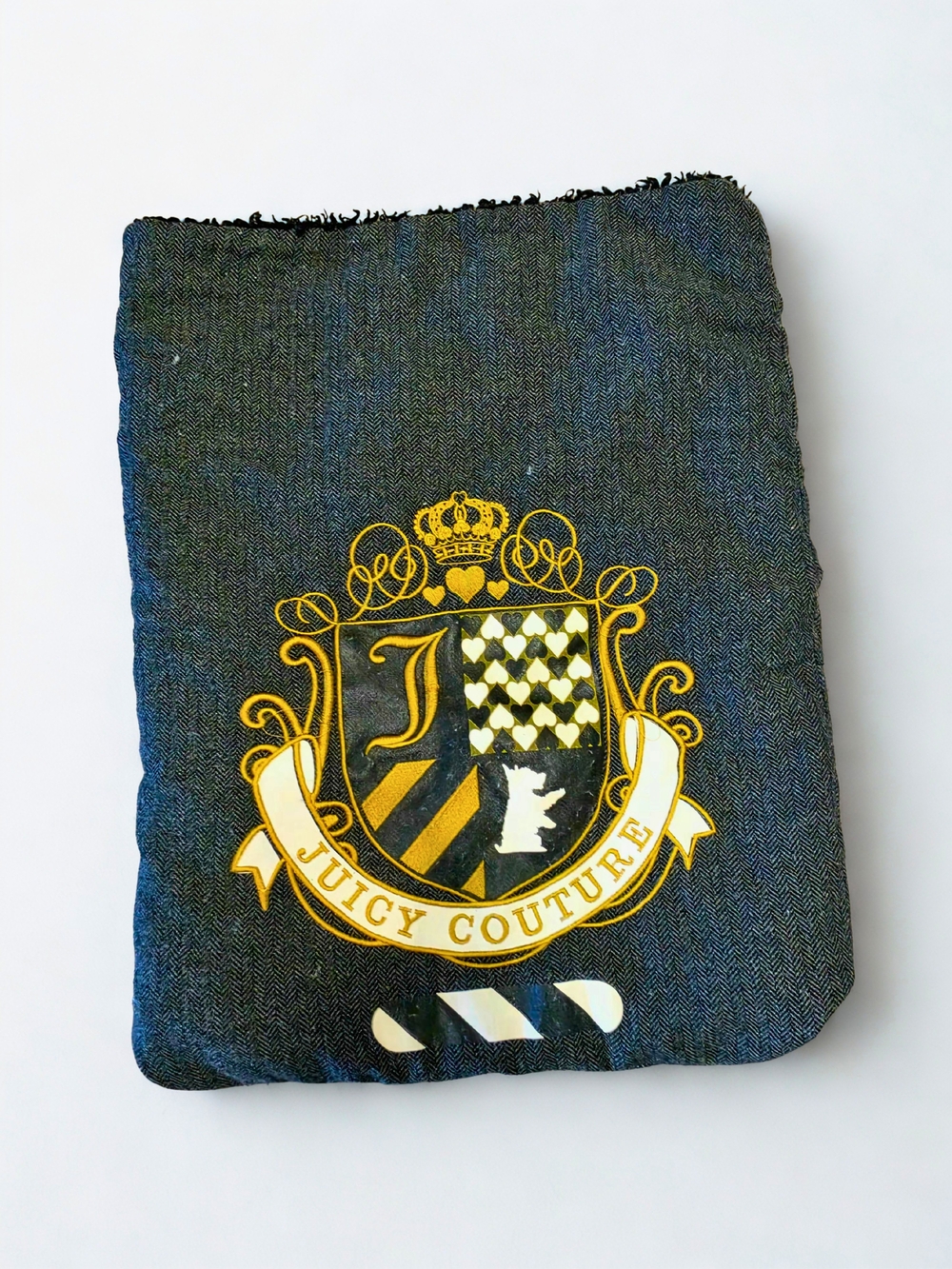 Vintage Juicy Couture Black/Gold Crest Pet Sleeping Bag